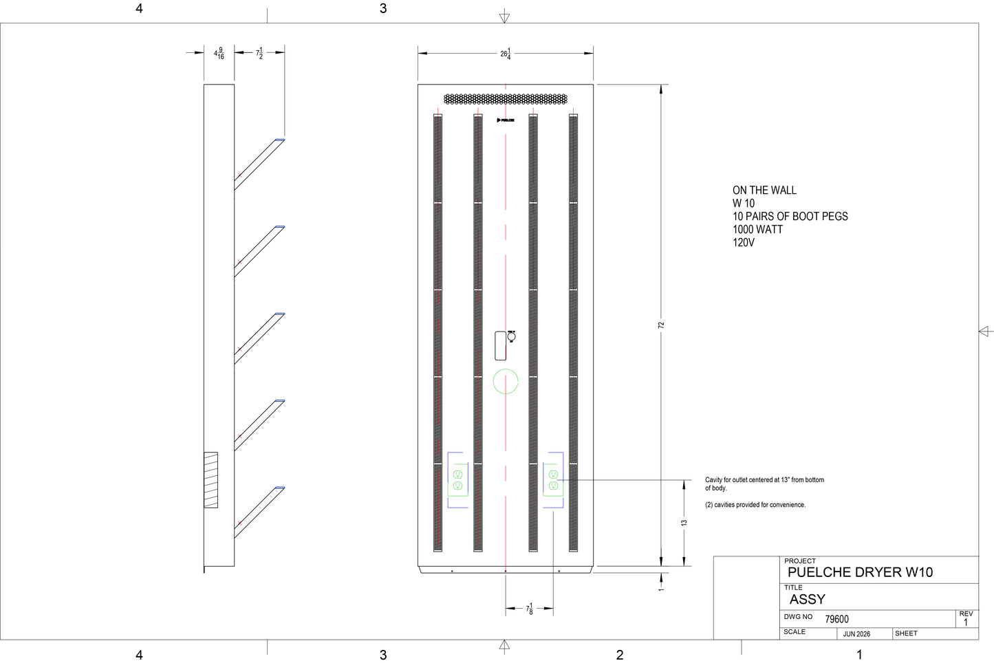 10 Pair Wall Mount
