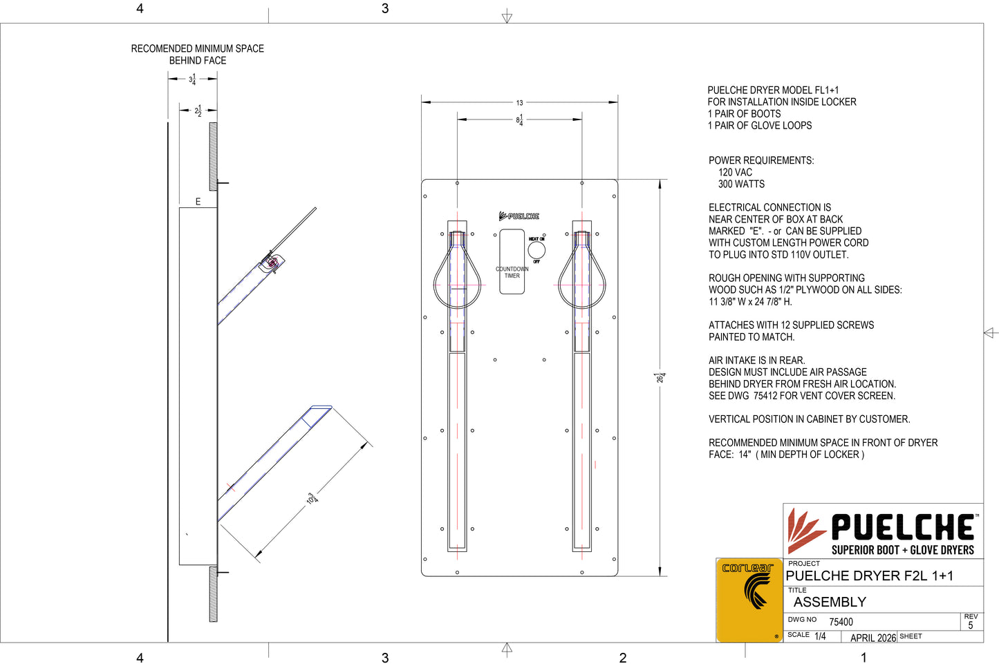 Locker mount individual Dryer