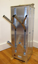 Load image into Gallery viewer, Glove dryer of stainless steel for fast drying of ski gloves. Installed on a boot dryer with retracting pegs.  Portable glove dryer with retracting pegs and wheels for glove and ski boot drying for teams.  Made of stainless steel and aluminum for easy transport. 
